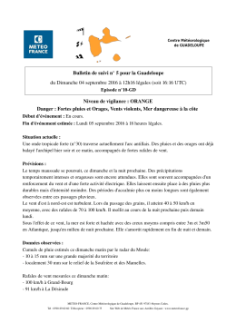 Bulletin de suivi n° 5 pour la Guadeloupe du Dimanche 04