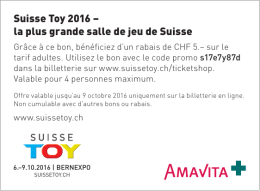 Suisse Toy 2016 – la plus grande salle de jeu de Suisse