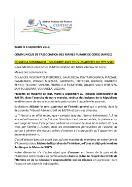 Communiqué association maires ruraux de Corse