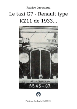 Le taxi G7 - Renault type KZ11 de 1933
