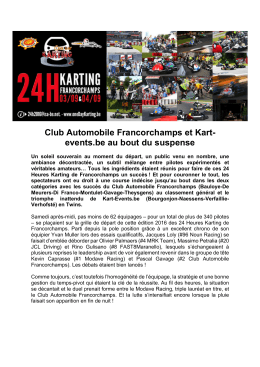 Club Automobile Francorchamps et Kart- events