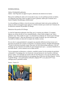 Gabon : Jean Ping lance un appel à la grève, démission du ministre