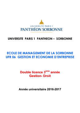 Brochure du diplôme - Université Paris 1 Panthéon