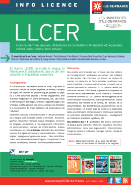Fiche info licence – LLCER