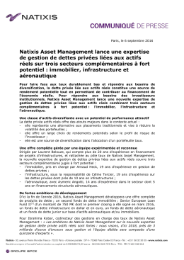 Natixis Asset Management lance une expertise de gestion de dettes