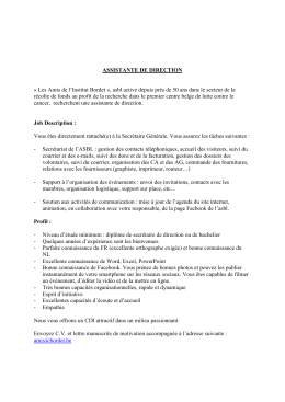 Job description - Amis Institut Bordet