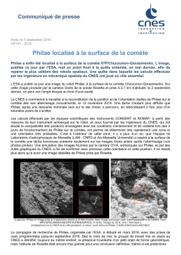cp151-2016_-_philae-retrouve (pdf - 436.06 Ko) - Presse