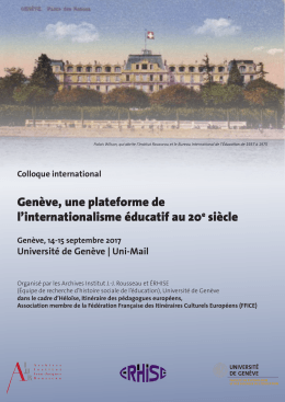 Genève, une plateforme de l`internationalisme éducatif au 20e siècle