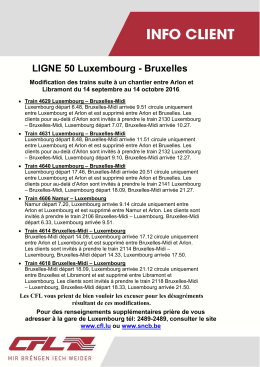 LIGNE 50 Luxembourg - Bruxelles