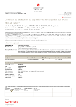 Certificat de protection du capital avec participation sur