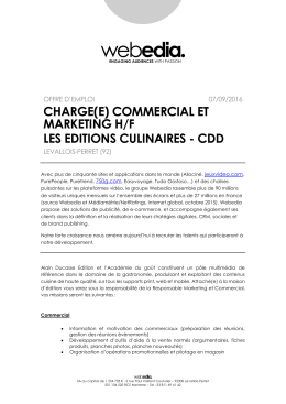 charge(e) commercial et marketing h/f les editions