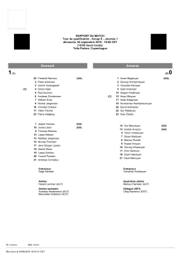 Rapport du match