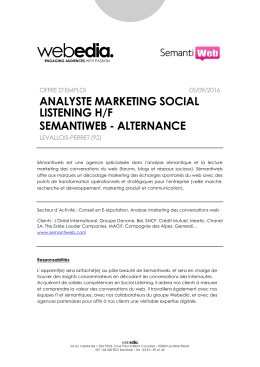 analyste marketing social listening h/f semantiweb