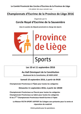 Championnats d`Escrime de la Province de Liège 2016 Cercle