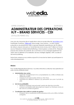 administrateur des operations h/f – brand services - cdi