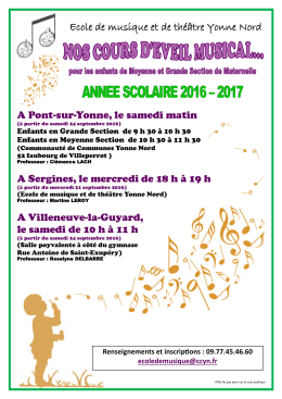 Ecole de musique et de théâtre Yonne Nord - Courlon-sur