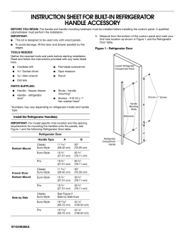 instruction sheet for built-in refrigerator handle accessory - Jenn-Air