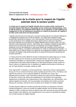 Signature de la charte pour le respect de l`égalité