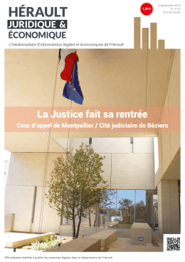 La Justice fait sa rentrée - Hérault Juridique et économique