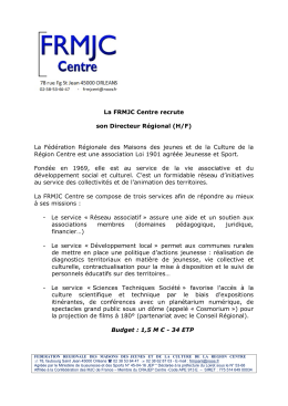 FR Centre recrutement DR - Confédération des Maisons des Jeunes