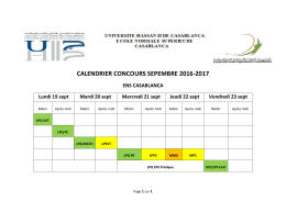 CALENDRIER CONCOURS SEPEMBRE 2016-2017