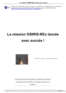La mission OSIRIS-REx lancée avec succès