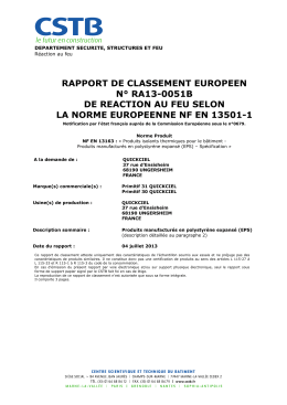 RC RA13-0051B – Gamme QUICKCIEL – Euroclasse E
