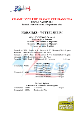 horaires - Cristal Bowling