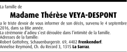 Madame Thérèse VEYA-DESPONT