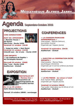 agenda de la mediatheque septembre-octobre