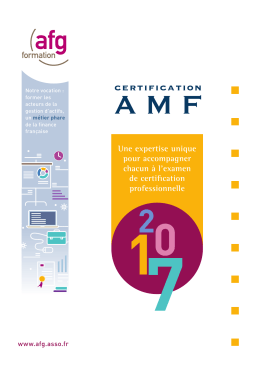 Télécharger la plaquette PDF - Certification professionnelle AMF