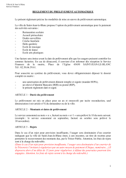 reglement du prelevement automatique - Saint-Jean-le