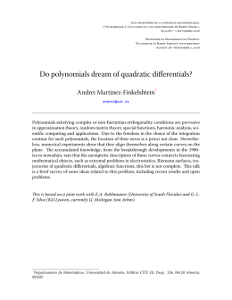 Do polynomials dream of quadratic differentials?