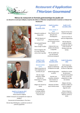 Les menus du 1er semestre en formule - Académie de Nancy-Metz