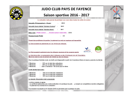 Cotisations - Judo Club du Pays de Fayence