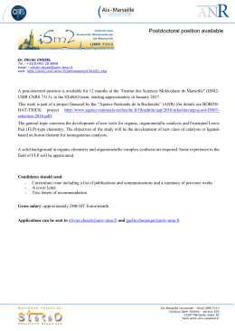 Postdoctoral position available - iSm2 - Aix
