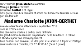 Madame Charlotte JATON-BERTHET