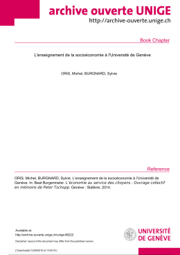 Book chapter - Archive ouverte UNIGE