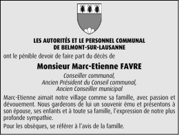 Monsieur Marc-Etienne FAVRE