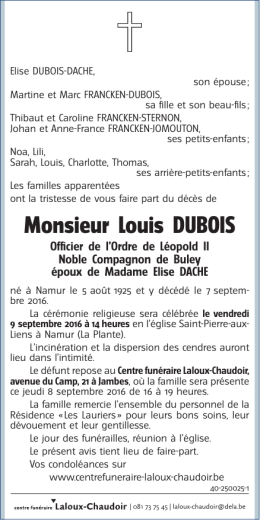Monsieur Louis DUBOIS