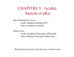 CHAPITRE 5 : Acidité, basicité et pKa