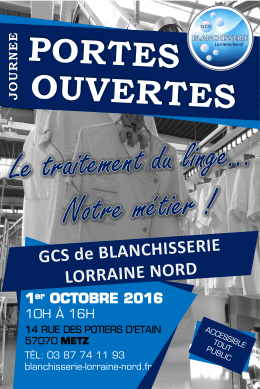 1er OCTOBRE 2016 - GCS de Blanchisserie Lorraine Nord