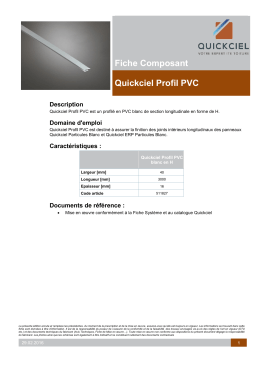 10. Fiche Composant – Quickciel – Profil PVC