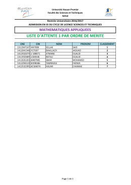 liste d`attente 1 par ordre de merite