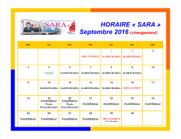 HORAIRE « SARA » Septembre 2016 (changement)