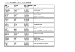 Liste des inscrits 2016 - Team Triathlon Roquebrune