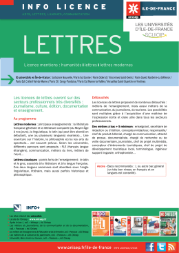 licence – Lettres
