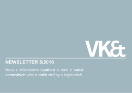 Newsletter 5/2016 - Vyskočil, Krošlák a partneři s.r.o, advokátní
