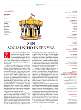 Sen sociálního inženýra. Magazín Pátek Lidových novin, 16.9.2016