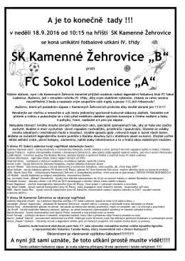 SK Kamenné Žehrovice „B“ FC Sokol Lodenice „A“